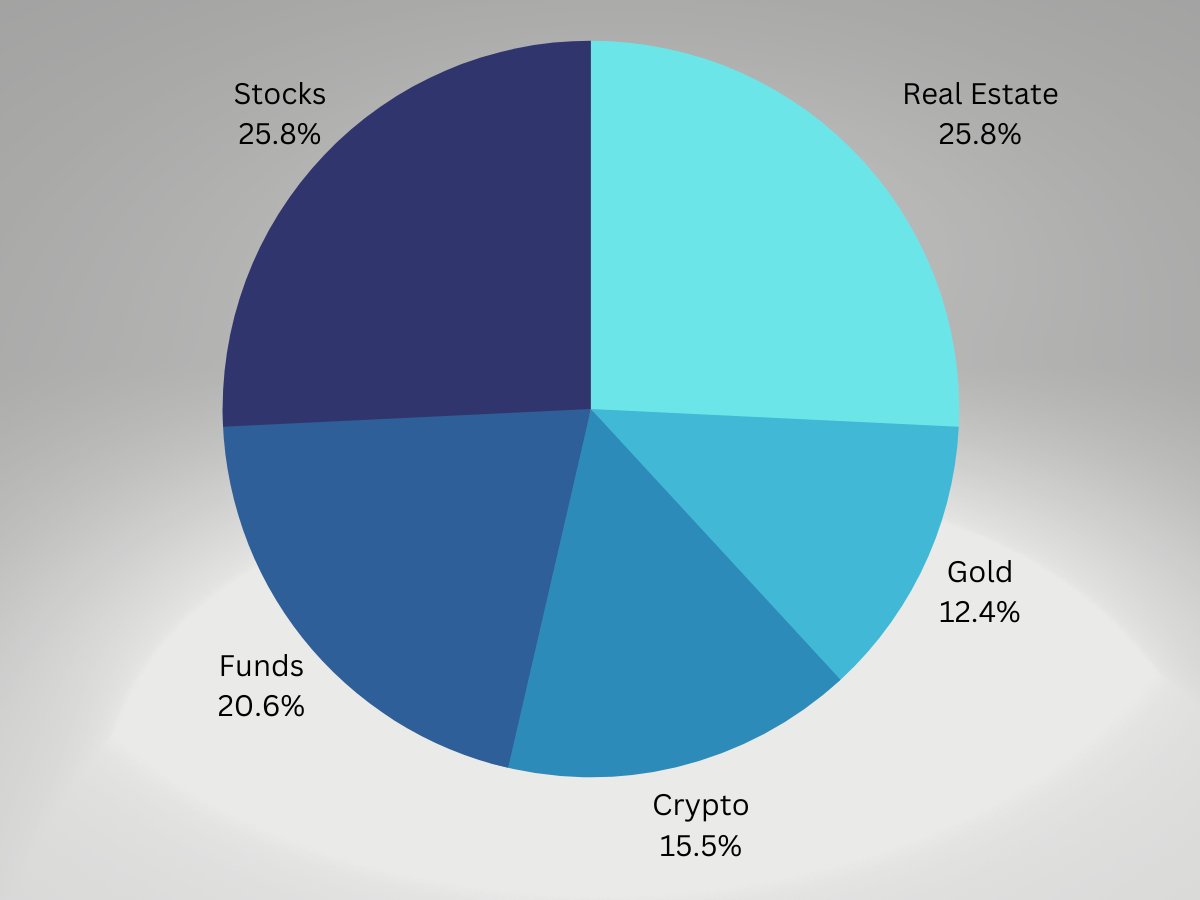 Bitcoin portfolio allocation pie chart 5%