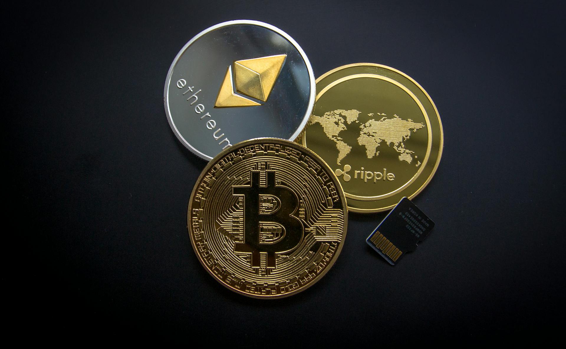 Bitcoin and Ethereum logos diversification retirement