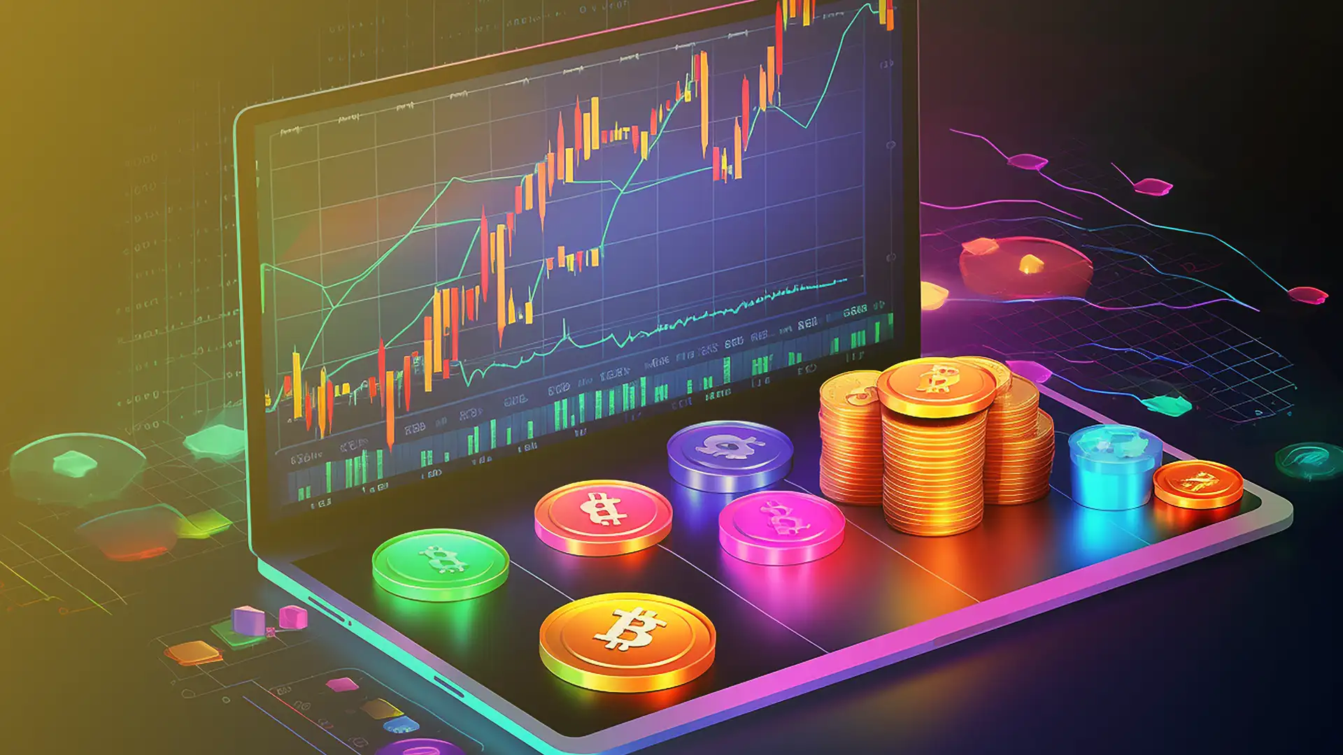 Dynamic dashboard displaying a diversified 401K portfolio with a small Bitcoin allocation, illustrating step-by-step integration of crypto assets for retirement in 2024.