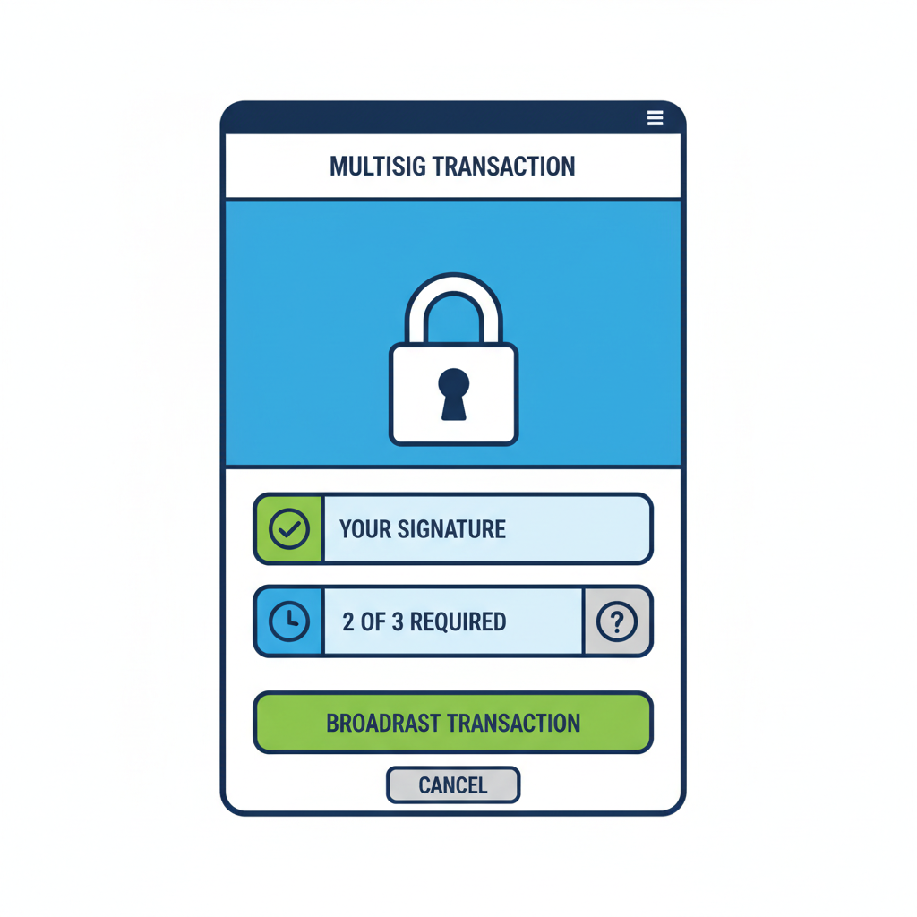 testing multisig transaction on secure bitcoin wallet screen