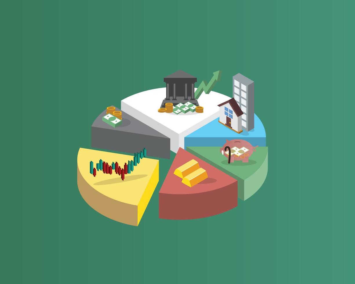 diversified retirement portfolio illustration